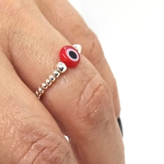 Anillo De Plata #2 + Ojo Turco Rojo - comprar online