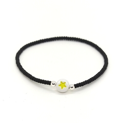 Pulsera Estella > Mostacilla Checa Negra + Estrella Amarilla