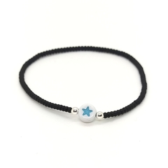 Pulsera Estella > Mostacilla Checa Negra + Estrella Celeste