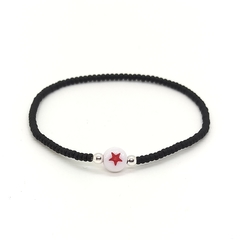 Pulsera Estella > Mostacilla Checa Negra + Estrella Roja