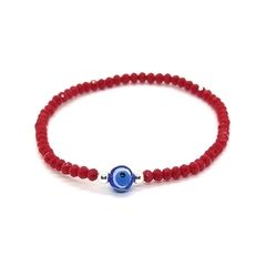 Tobillera Cristal #2 Rojo + Ojo Azul