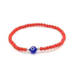 Pulsera Coral #2 + Ojo Turco Azul
