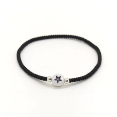 Pulsera Estella > Mostacilla Checa Negra + Estrella Negra