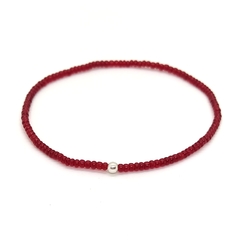 Pulsera Mostacilla Checa Roja