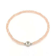 Pulsera Inicial > Cristal #2 Salmón + Inicial A Elección!