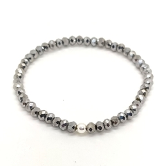 Pulsera Cristal #4 Plateado Oscuro