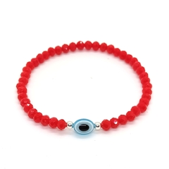 Pulsera Cristal #4 + Ojo Celeste - Contra La Envidia