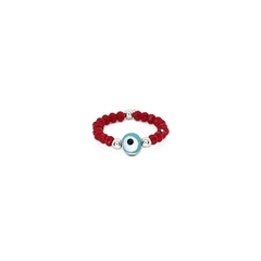 Anillo De Cristal #2 Rojo + Ojo Turco Celeste - comprar online