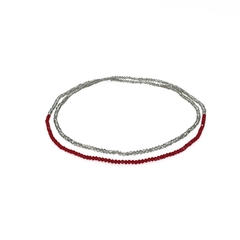 Collar Duo > Cristal #2 Rojo/Visón - comprar online