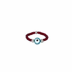 Anillo Mostacilla Checa Rojo + Ojo Turco Celeste - comprar online