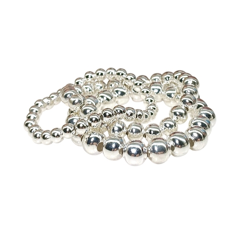 Mix Yves: 3 Pulseras Elastizadas Metal Plateado Brillantes - comprar online