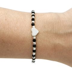 Pulsera Pecas c/Corazón Plata > Plata #3 + Cristal #3 - comprar online