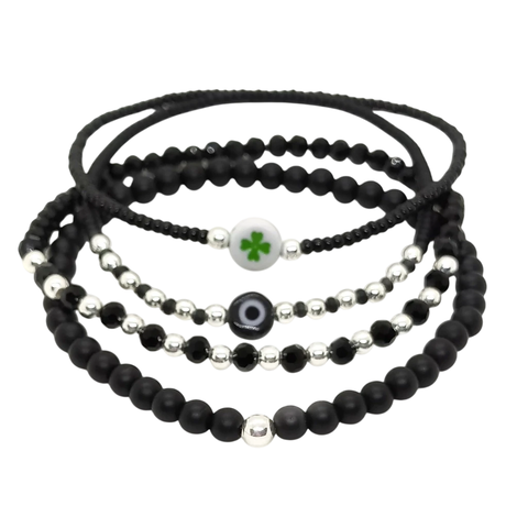Mix Cata: 4 Pulseras Elastizadas Artesanales Únicas - comprar online