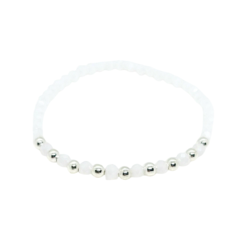 Pulsera Pecas > Cristal #4 Blanco + Plata #4 | AMALO - comprar online