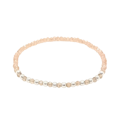 Pulsera Pecas > Cristal #2 Salmón c/Cuentas De Plata #3 | AMALO - comprar online