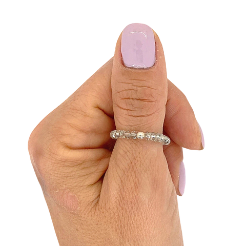 Anillo Cristal Grisón y plata Elastizado - comprar online