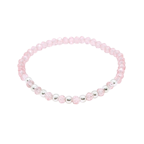 Pulsera Pecas > Cristal #4 Salmón + Plata #4 | AMALO - comprar online