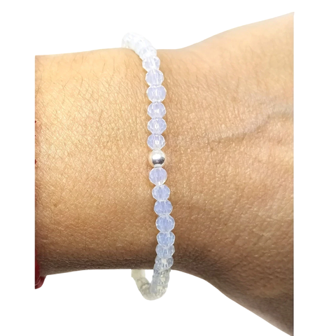 Pulsera De Cristal #4 Blanco Opalino | AMALO - comprar online