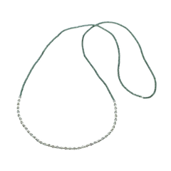 Collar Pecas Duo: Mostacilla Checa Gris y Plata - comprar online