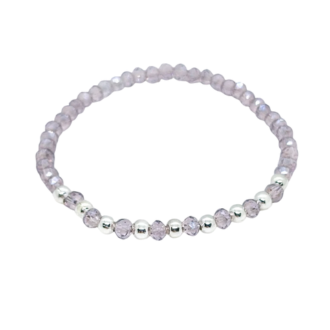 Pulsera Pecas > Cristal #4 Lavanda + Plata #4 | AMALO - comprar online
