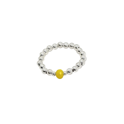 Anillo De Plata #3 + Cristal Amarillo | AMALO - comprar online