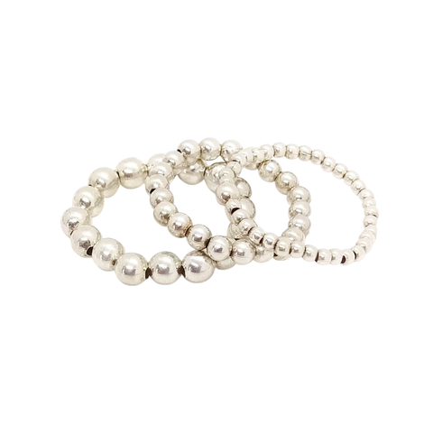 Mix Darpanah 3 Anillos Plata Elastizados Hechos a Mano - comprar online
