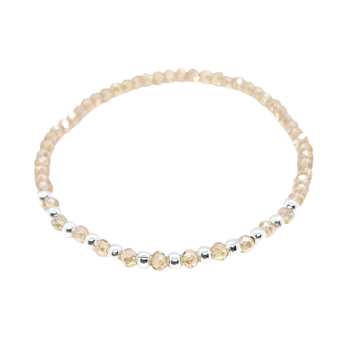 Pulsera Pecas > Cristal #3 Champagne + Plata #3 | AMALO - comprar online