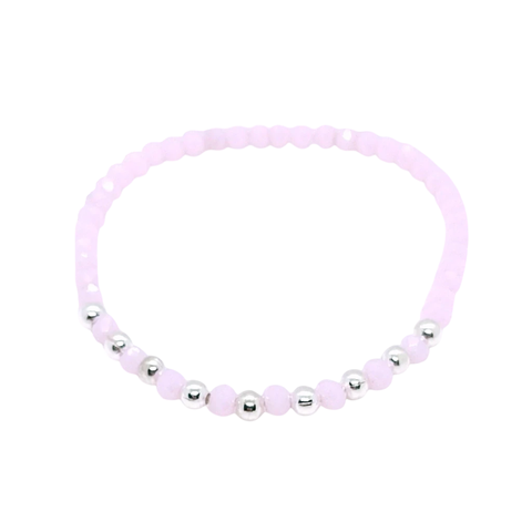 Pulsera Pecas > Cristal #4 Rosa Pálido + Plata #4 | AMALO - comprar online