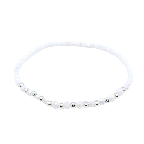 Pulsera Pecas > Cristal #3 Blanco + Plata #3 | AMALO - comprar online