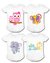 Talle: 3 a 24 meses - PekesABC - Set de 4 Bodys Manga Corta