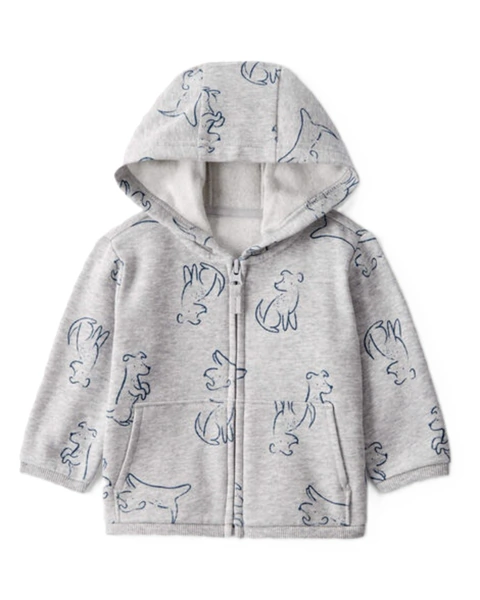 Talle: 24 Meses - Carter's - Campera de Algodon con Bolsillos - Interior Frizada Little Dog -