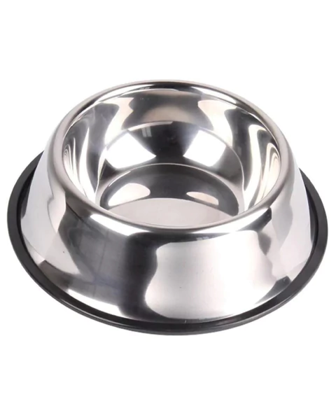 Comedero de acero inoxidable base de goma. - comprar online