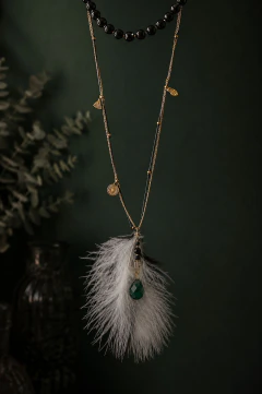2614 Collar Black green Plume en internet