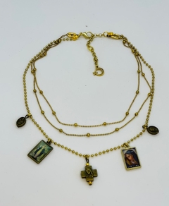 Art. 2111 Collar corto tripe Milagrosa GOLD Y SILVER