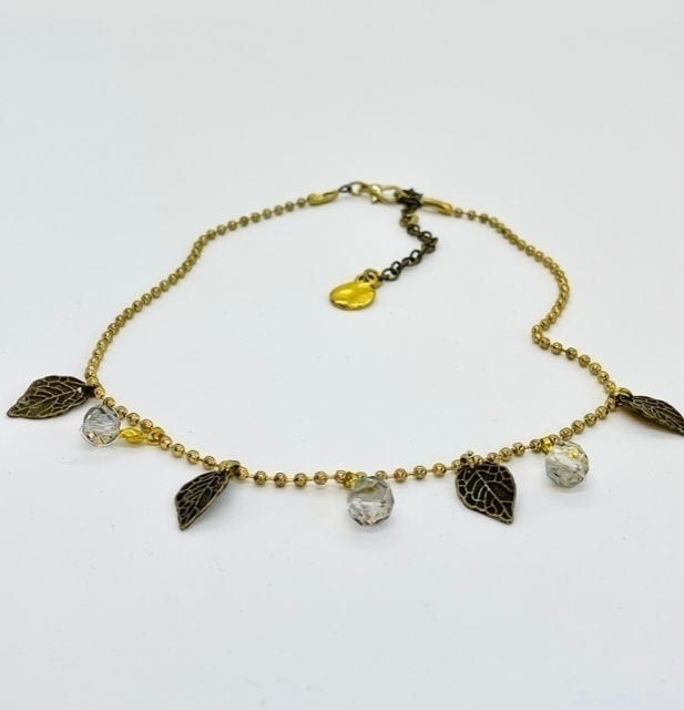 Art. 2111 Collar Corto Gold Hojitas + Aros Haciendo Set thumbnail 3