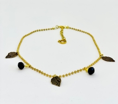 Art. 2111 Collar corto gold hojitas + aros haciendo SeT - comprar online
