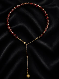 Art. 2610 Collar Corto Elvira Gold con Cristales Vino | Sacre Coeur en internet
