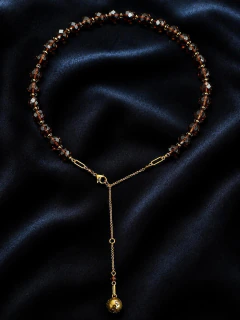 Art. 2610 Collar Corto Elvira Gold con Cristales Vino | Sacre Coeur - tienda online