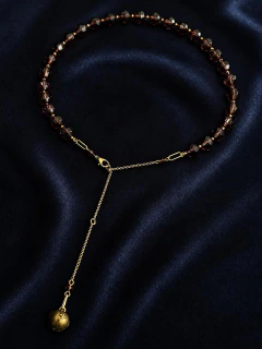 Art. 2610 Collar Corto Elvira Gold con Cristales Vino | Sacre Coeur - Sacre Coeur bijou