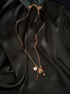 Art. 2611 Collar largo Elvira Gold con Cristales ambar, laminado en oro. | Sacre Coeur - comprar online