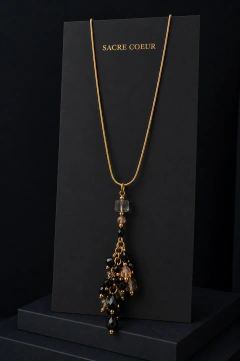 Art.2414 Collar largo Sylvie gold negro.