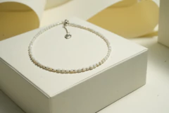 Art. 2405 Collar corto NACAR cubitos silver. - Sacre Coeur bijou