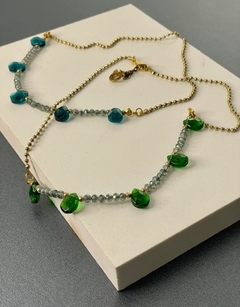 Imagen de Art.2309 Collar gemitas Colette gold, vino, ambar, negro, verde y lila.