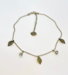 Art. 2111 Collar corto gold hojitas + aros haciendo SeT - tienda online