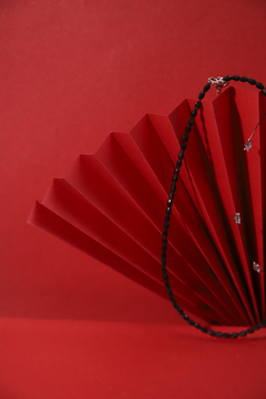 Art. 2423 Set Checo silver. Collar Checo silver negro. - comprar online