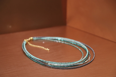 Art. 2409 Collar 5 vueltas de cristales JACKIE. Producto PREMIUM, gold color azulino. - (copia) - (copia) - (copia) - comprar online