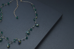 Art. 2201 Collar Cecile tejido silver esmeralda. - comprar online