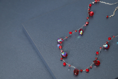 Imagen de Art. 2201 Collar Cecile tejido silver rubi.