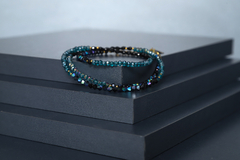 Art.2305 Pulsera/ collar largo Colette gold azulino.