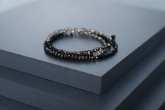 Art.2305 Collar largo/pulsera Colette silver negro y gris. - comprar online